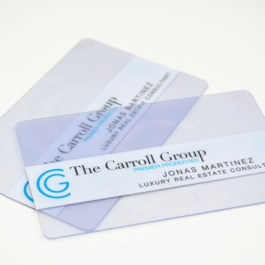 plastic clear business card