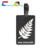 Black Plastic Luggage Tag with Loop Buckle Strap