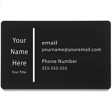 Metal Business Cards Engraved with Your Business Information