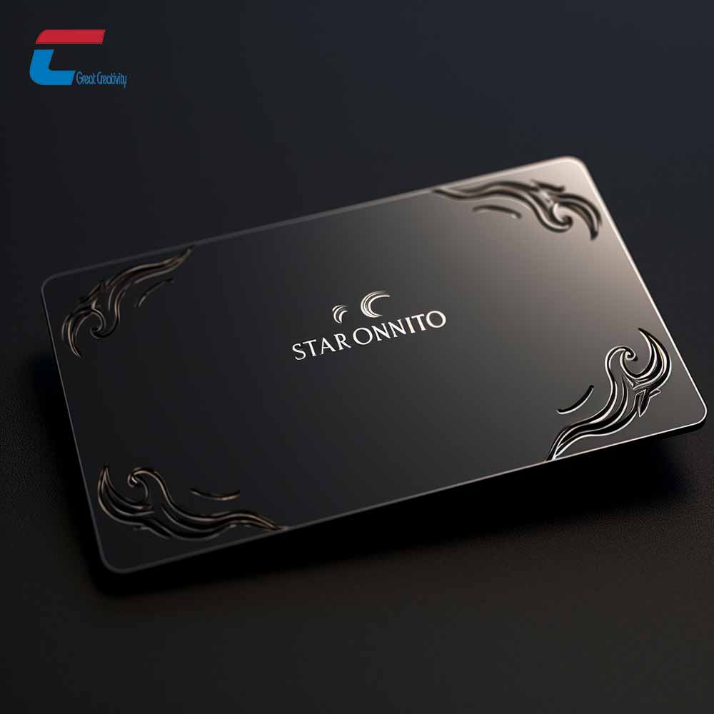 black metal business cards